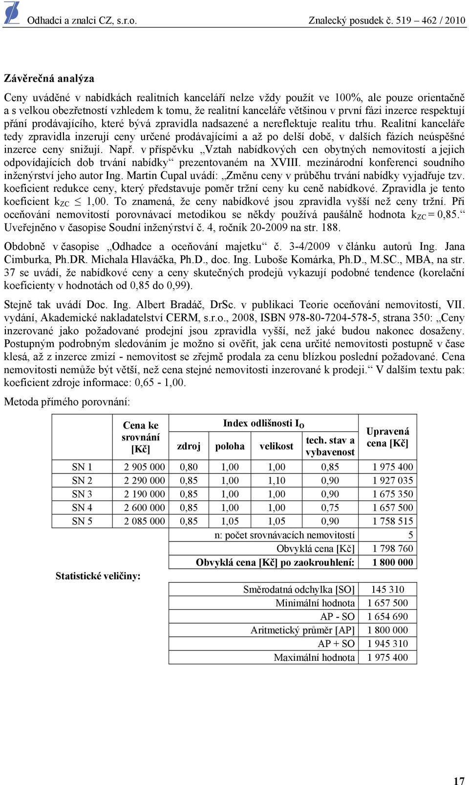 Realitní kanceláře tedy zpravidla inzerují ceny určené prodávajícími a až po delší době, v dalších fázích neúspěšné inzerce ceny snižují. Např.