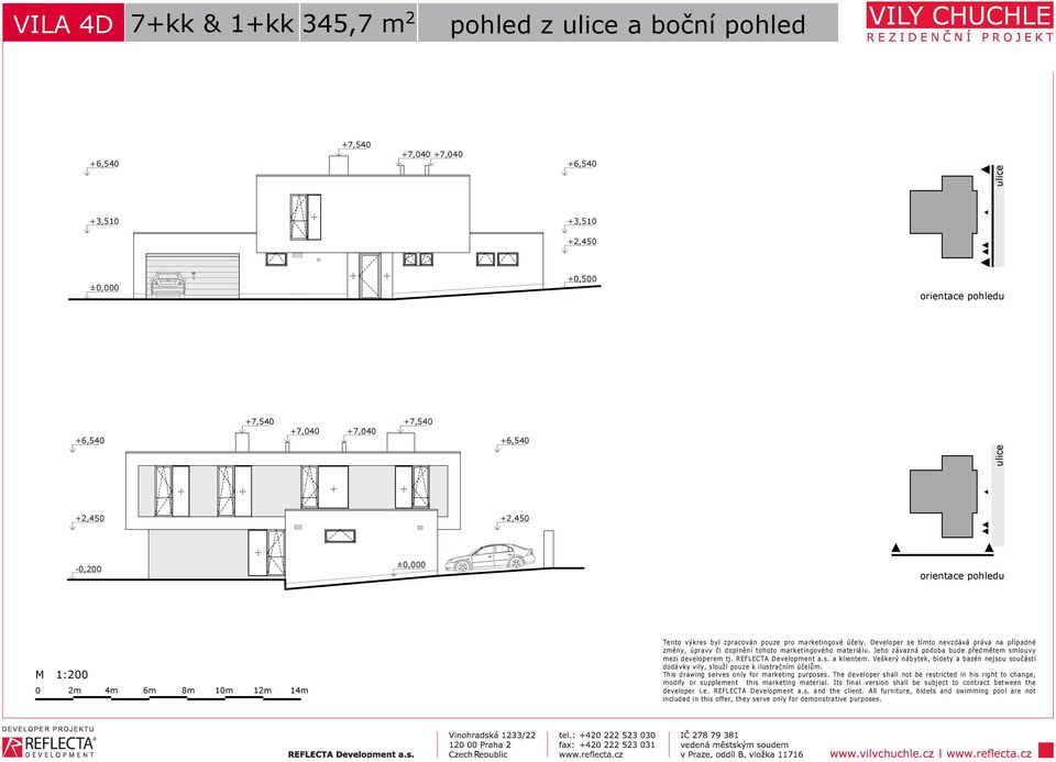 a klientem. Veškerý nábytek, bidety a bazén nejsou součástí developer i.e. EFLECTA Development a.