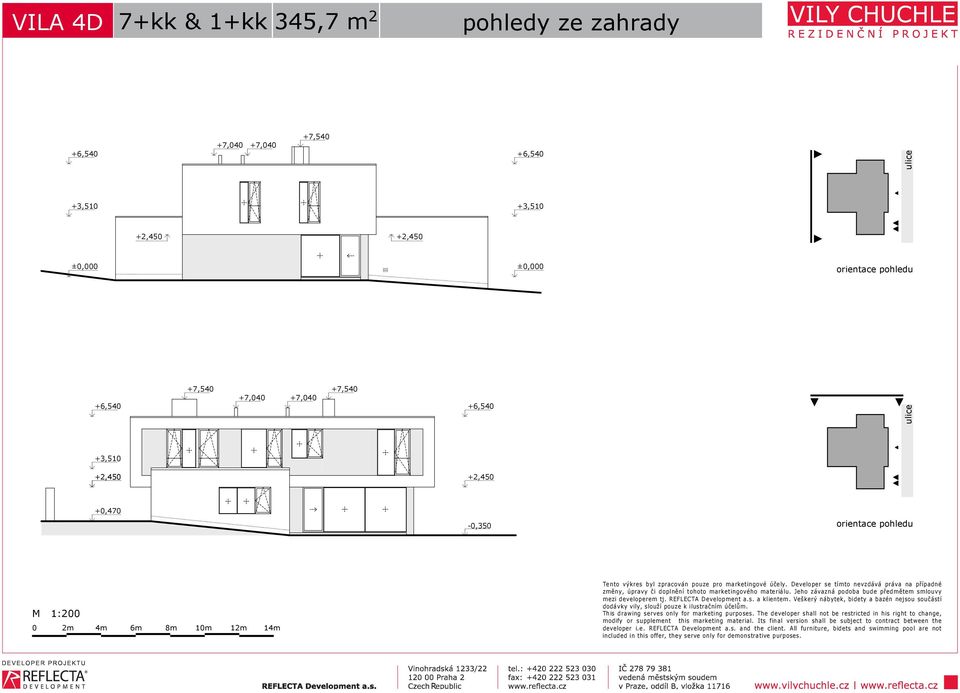 Veškerý nábytek, bidety a bazén nejsou součástí developer i.e. EFLECTA Development a.