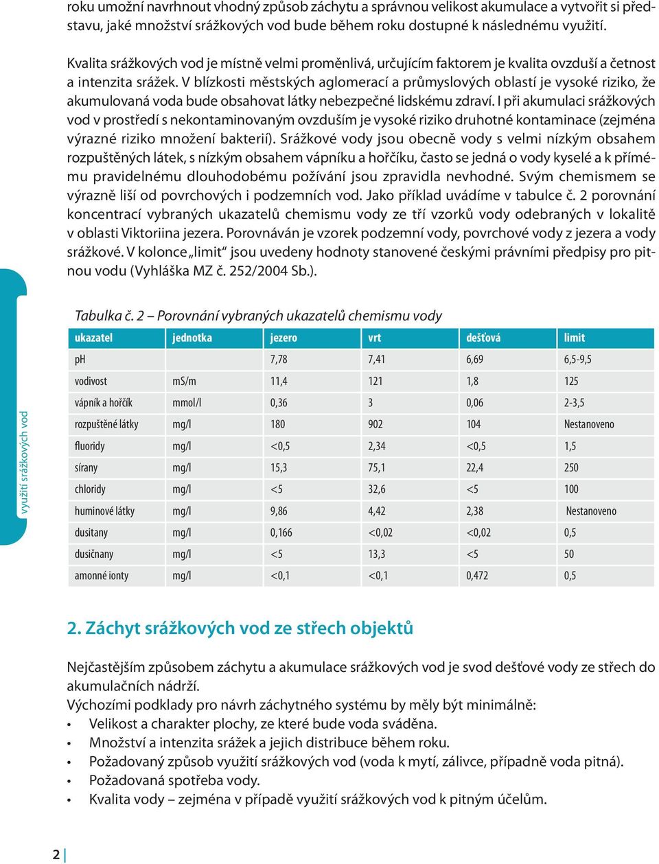 V blízkosti městských aglomerací a průmyslových oblastí je vysoké riziko, že akumulovaná voda bude obsahovat látky nebezpečné lidskému zdraví.