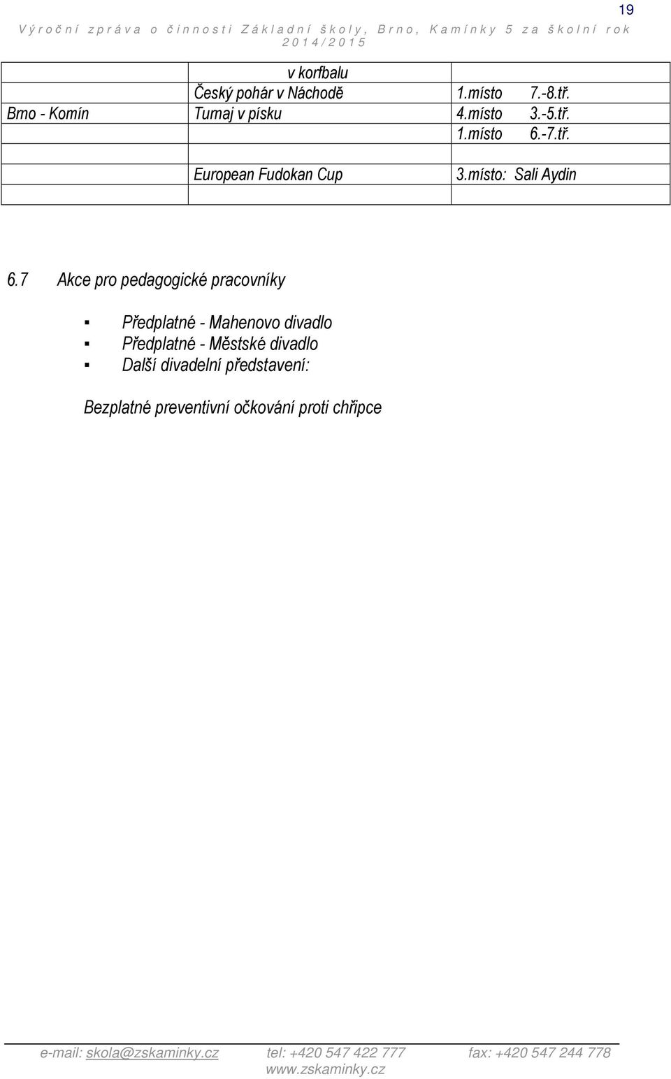 7 Akce pro pedagogické pracovníky Předplatné - Mahenovo divadlo Předplatné -