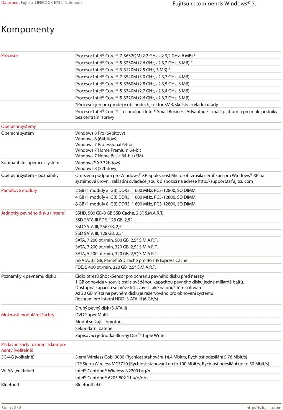 6 GHz, až 3,3 GHz, 3 MB) *Procesor jen pro prodej v obchodech, sektor SMB, školství a vládní úřady Procesor Intel s technologií Intel Small Business Advantage malá platforma pro malé podniky bez