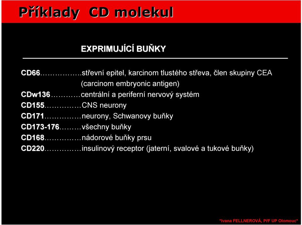 antigen) CDw136 centrální a periferní nervový systém CD155 CNS neurony CD171