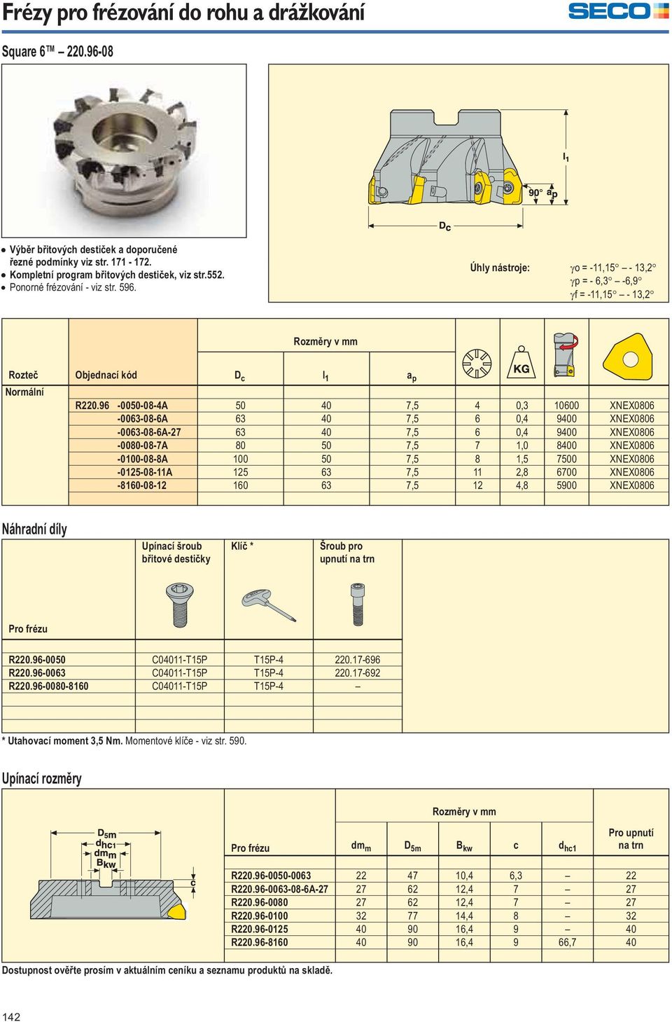 XNEX0806-0100-08-8A 100 50 7,5 8 1,5 7500 XNEX0806-0125-08-11A 125 63 7,5 11 2,8 6700 XNEX0806-8160-08-12 160 63 7,5 12 4,8 5900 XNEX0806 R220.96-0050 C04011-T15P T15P-4 220.