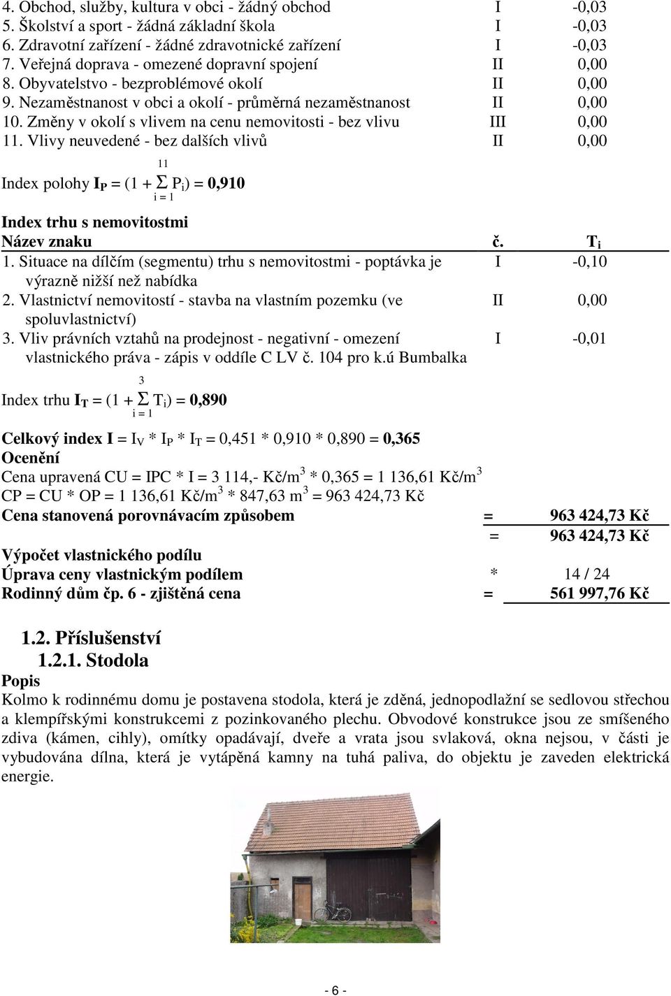 Změny v okolí s vlivem na cenu nemovitosti - bez vlivu III 0,00 11.