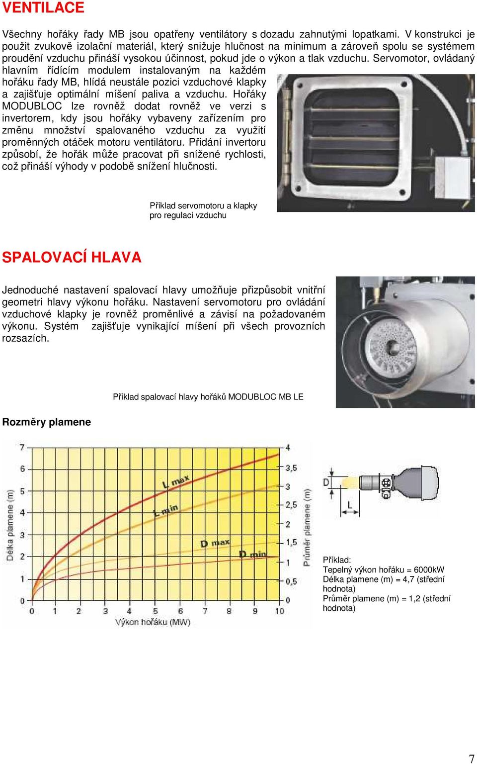 Servomotor, ovládaný hlavním řídícím modulem instalovaným na každém hořáku řady MB, hlídá neustále pozici vzduchové klapky a zajišťuje optimální míšení paliva a vzduchu.