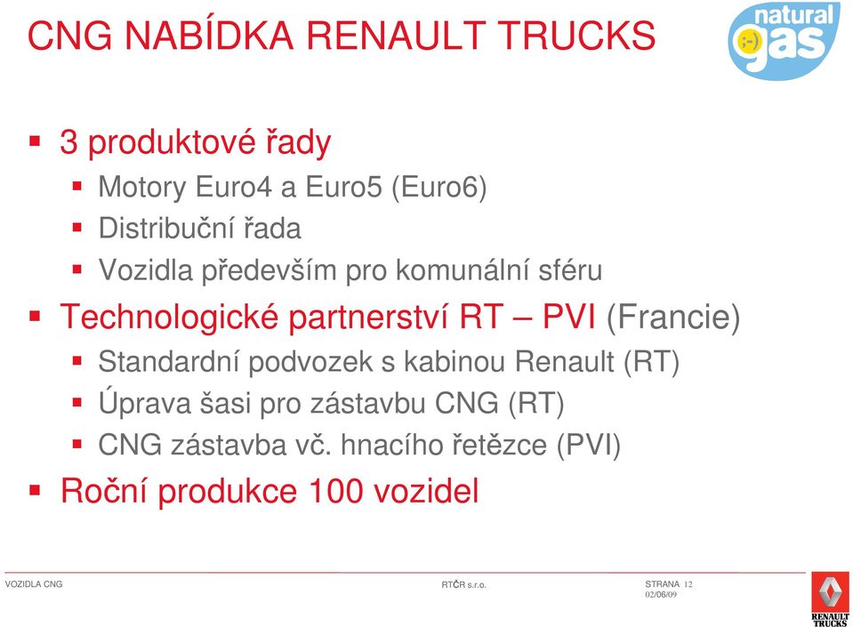 RT PVI (Francie) Standardní podvozek s kabinou Renault (RT) Úprava šasi pro