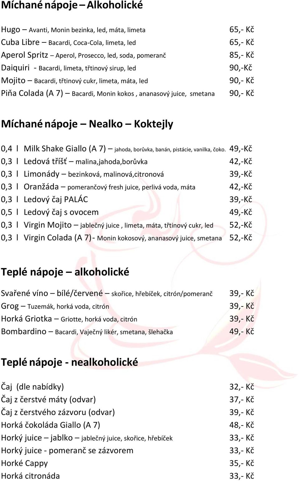 Nealko Koktejly 0,4 l Milk Shake Giallo (A 7) jahoda, borůvka, banán, pistácie, vanilka, čoko.