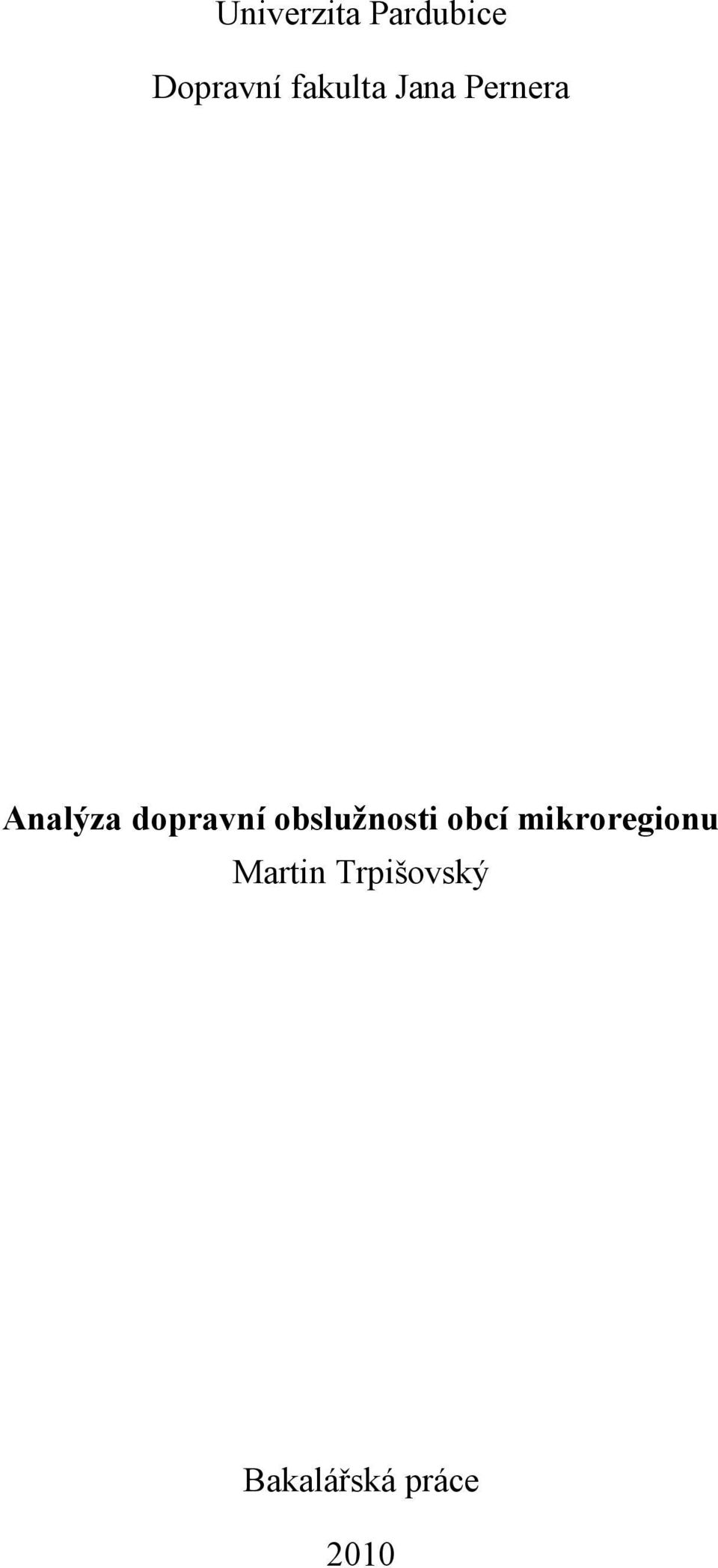 dopravní obslužnosti obcí