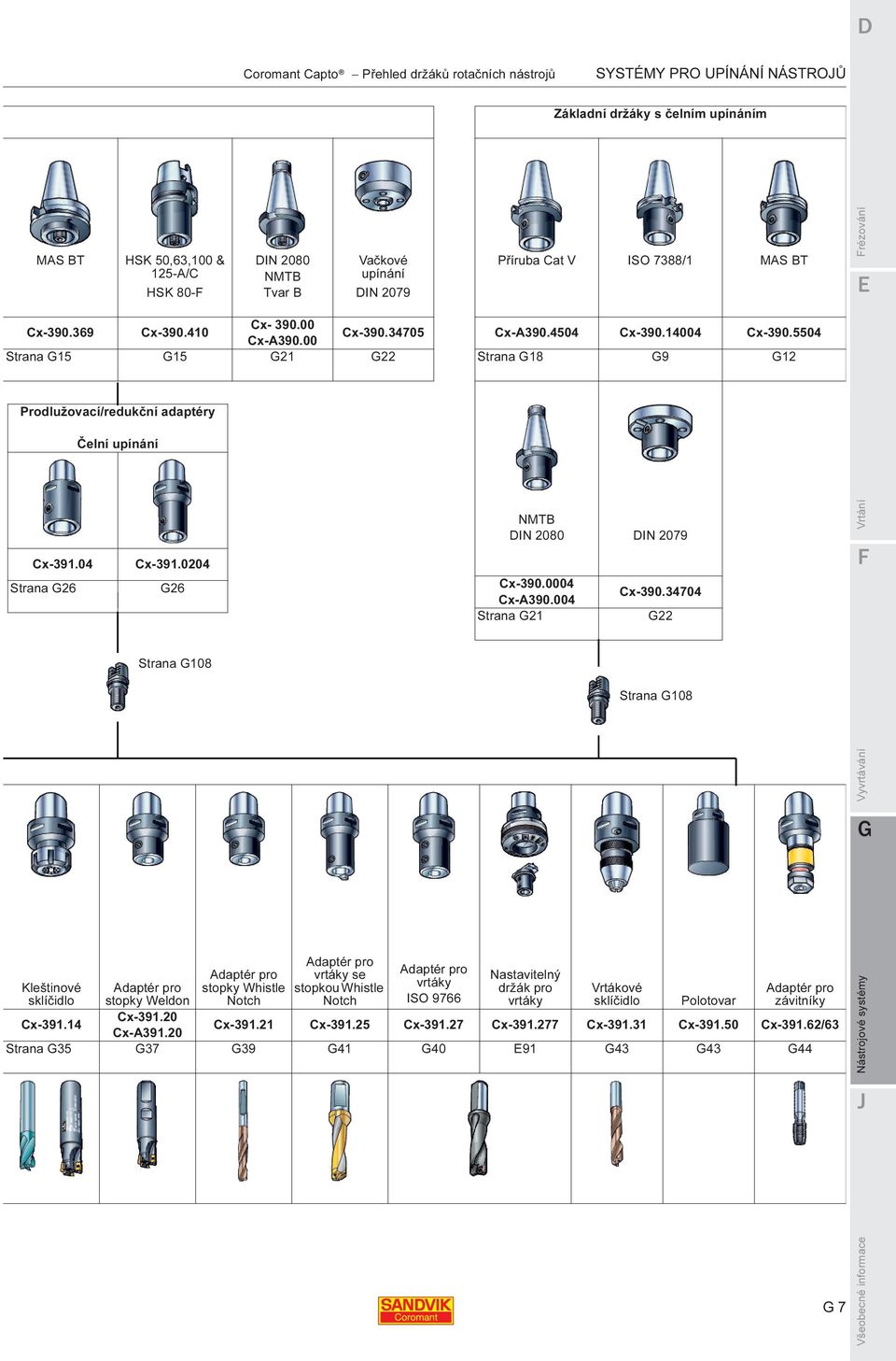 5504 Strana 15 15 21 22 Strana 18 9 12 Prodlužovací/redukční adaptéry Čelní upínání Cx-391.04 Strana 26 Cx-391.0204 26 NMTB DIN 2080 DIN 2079 Cx-390.0004 Cx-A390.004 Strana 21 Cx-390.