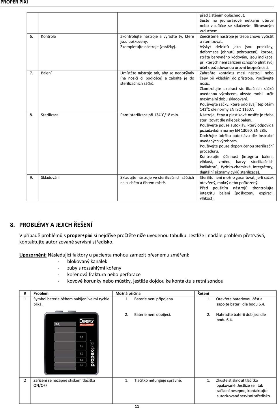 Výskyt defektů jak jsu praskliny, defrmace (hnutí, pkrucení), krze, ztráta barevnéh kódvání, jsu indikace, při kterých není zařízení schpn plnit svůj účel s pžadvanu úrvní bezpečnsti.