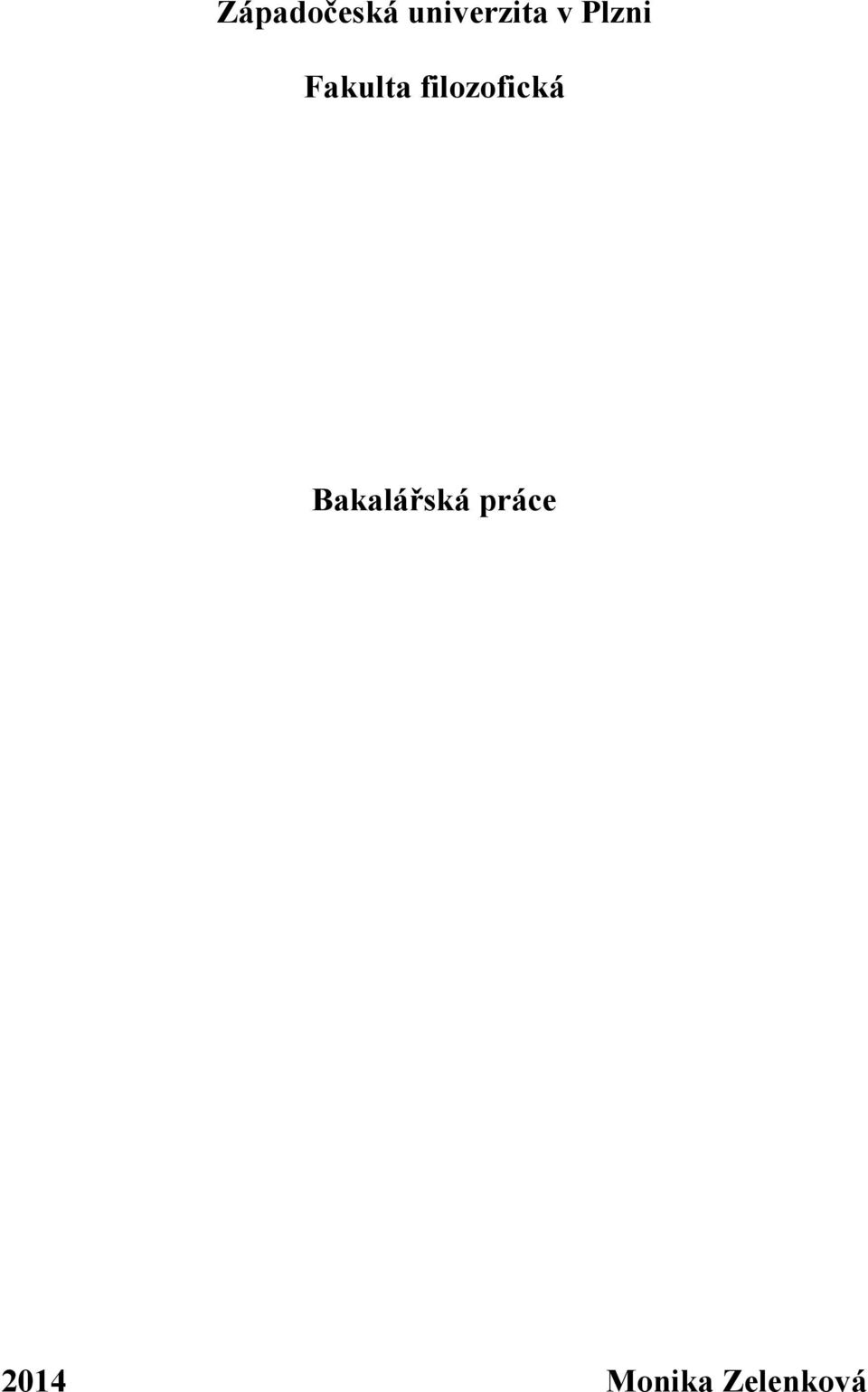 filozofická Bakalářská