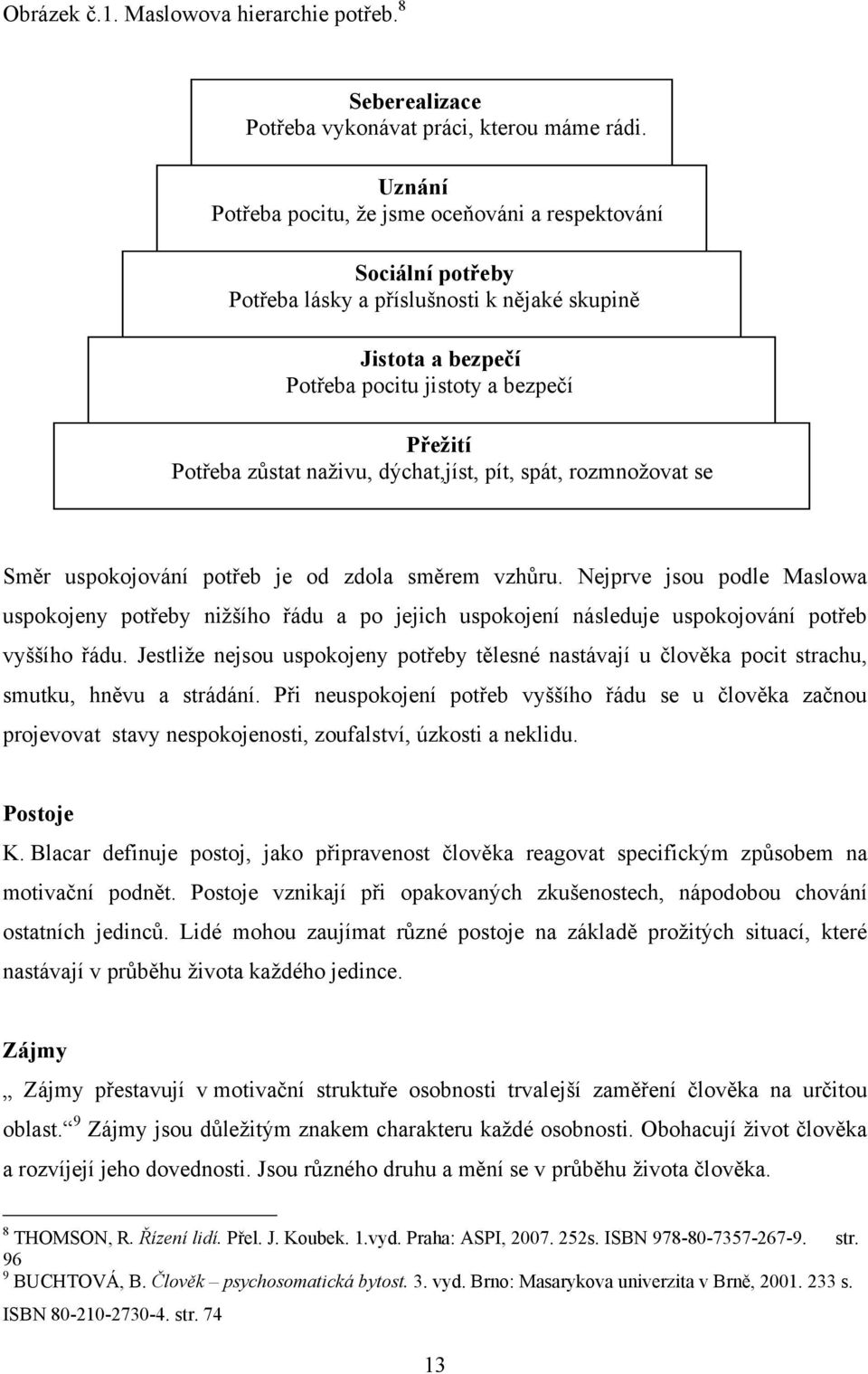 naţivu, dýchat,jíst, pít, spát, rozmnoţovat se Směr uspokojování potřeb je od zdola směrem vzhůru.