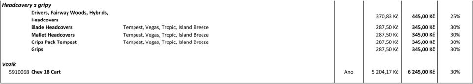 Island Breeze 287,50 Kč 345,00 Kč 30% Grips Pack Tempest Tempest, Vegas, Tropic, Island Breeze 287,50