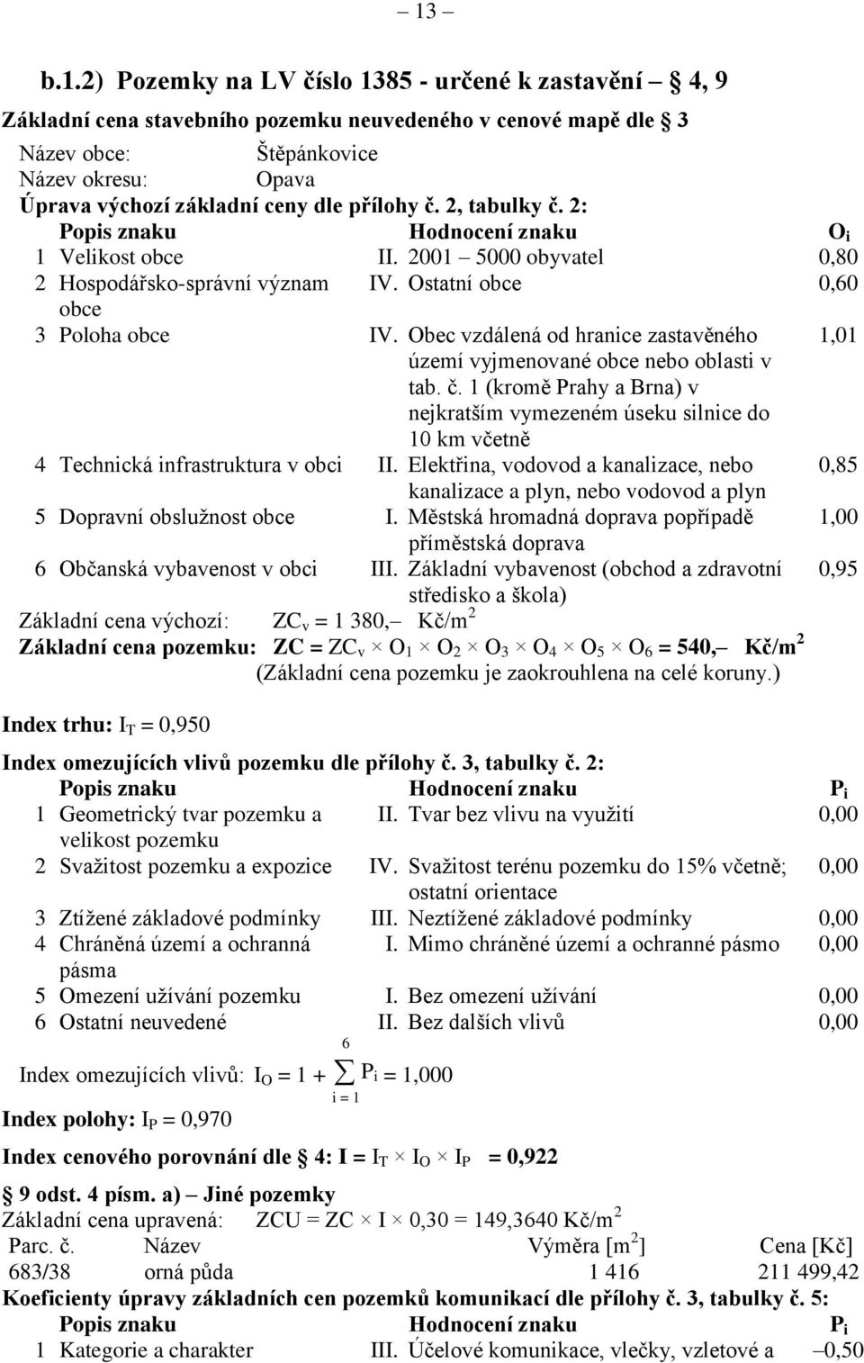Obec vzdálená od hranice zastavěného 1,01 území vyjmenované obce nebo oblasti v tab. č.