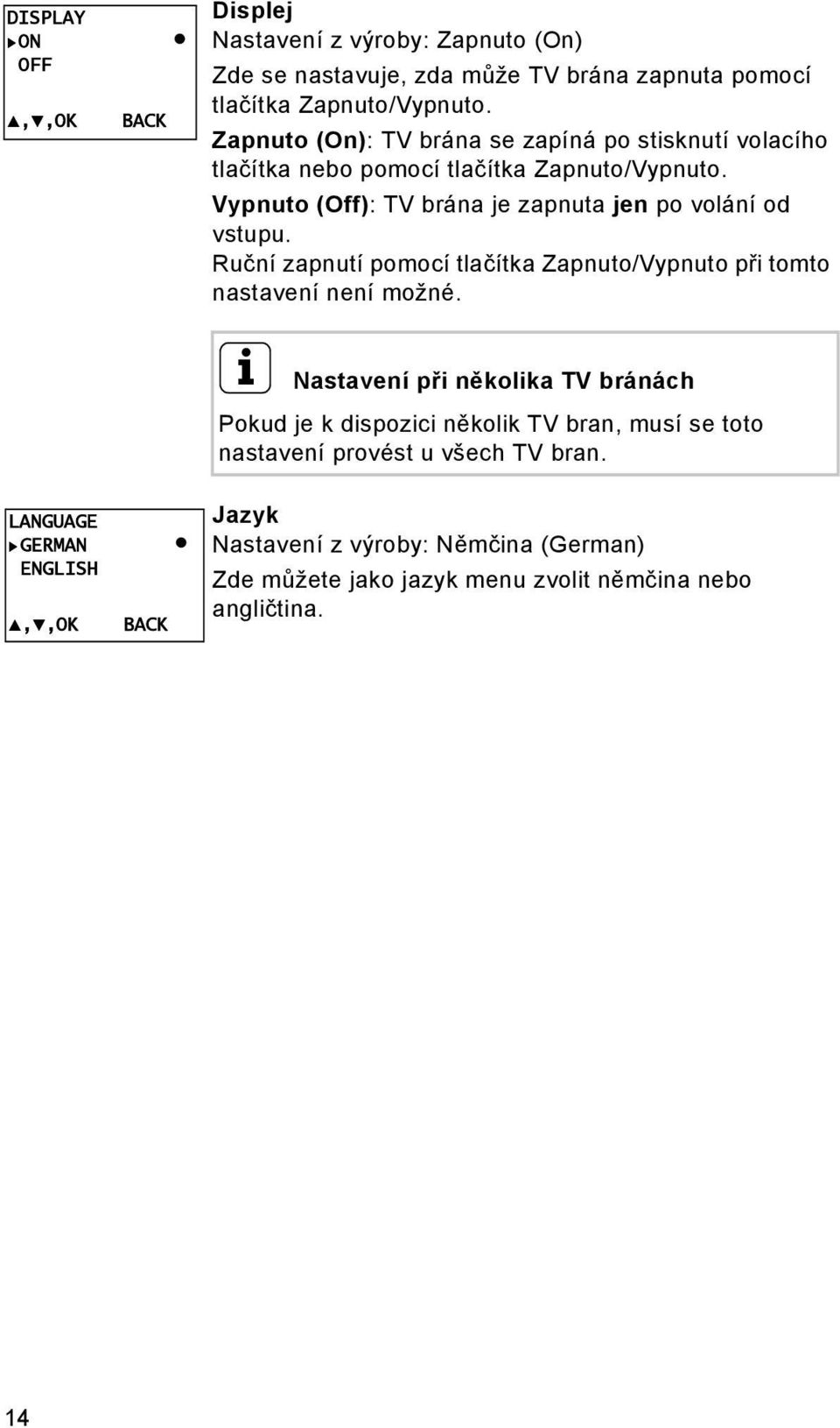 Ruční zapnutí pomocí tlačítka Zapnuto/Vypnuto při tomto nastavení není možné.