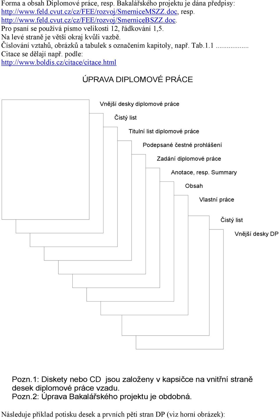 html ÚPRAVA DIPLOMOVÉ PRÁCE Vnější desky diplomové práce Čistý list Titulní list diplomové práce Podepsané čestné prohlášení Zadání diplomové práce Anotace, resp.