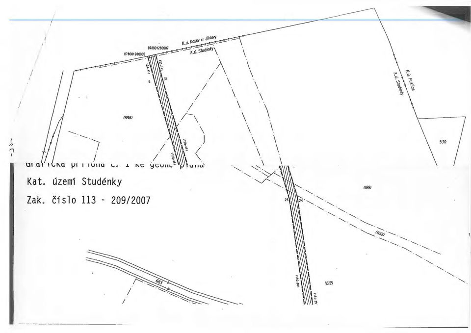 C ~ C VIII o - ~ tj tu ll \A 530 Kato území Studénky Zako číslo 113-209/2007 (199)... "-.... ~-.