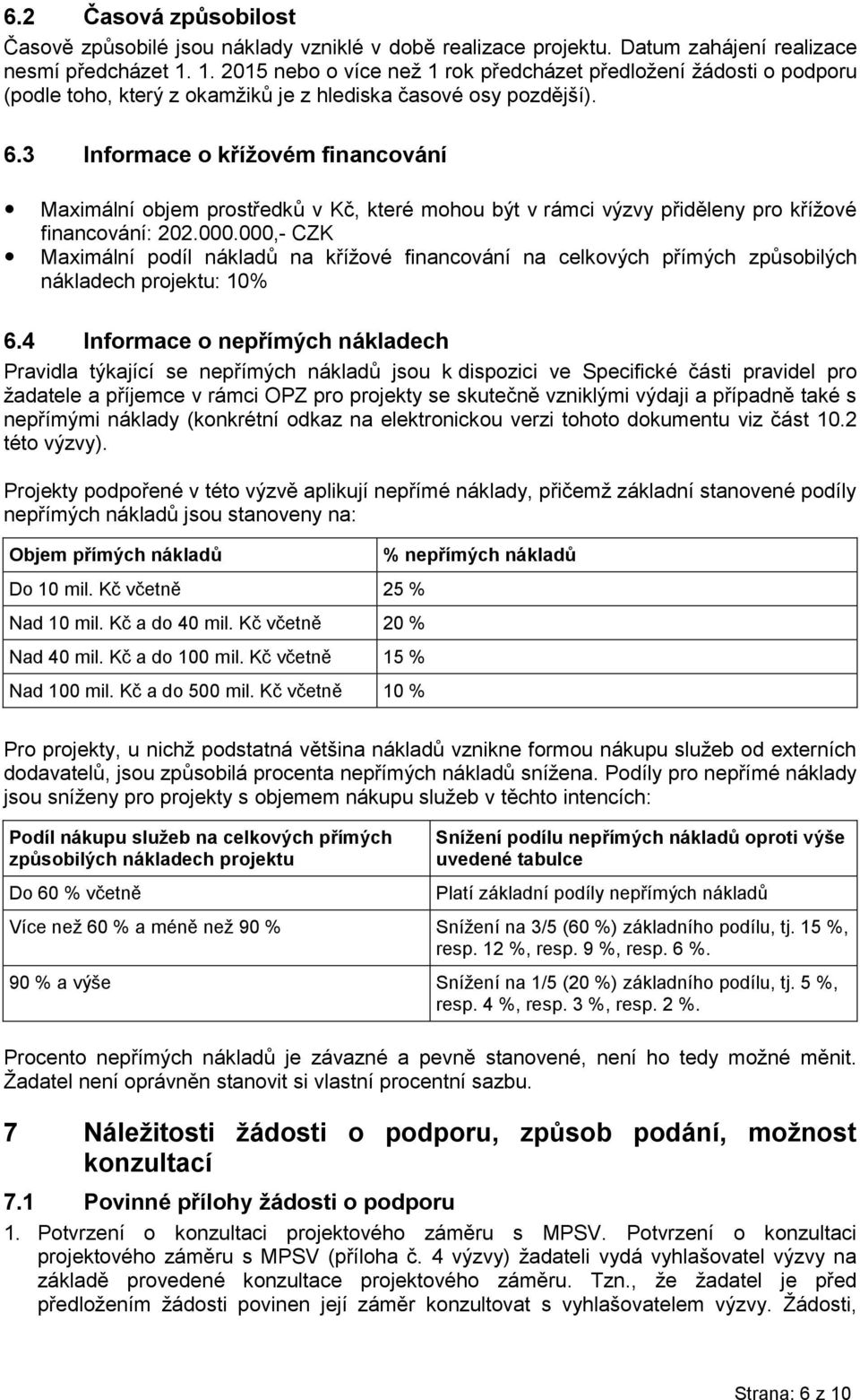 3 Informace o křížovém financování Maximální objem prostředků v Kč, které mohou být v rámci výzvy přiděleny pro křížové financování: 202.000.