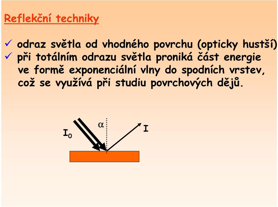 část energie ve formě exponenciální vlny do spodních