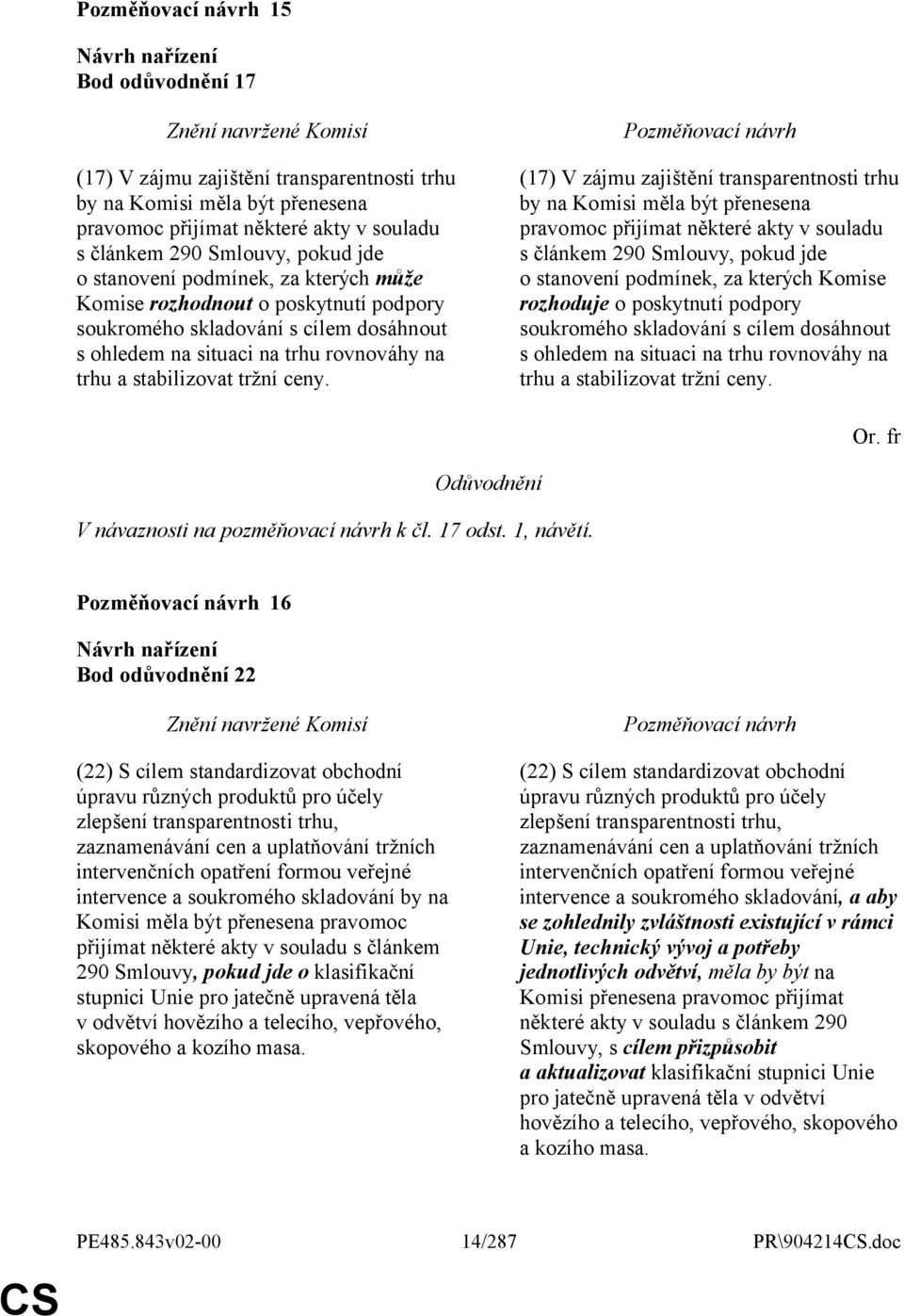 (17) V zájmu zajištění transparentnosti trhu by na Komisi měla být přenesena pravomoc přijímat některé akty v souladu s článkem 290 Smlouvy, pokud jde o stanovení podmínek, za kterých Komise