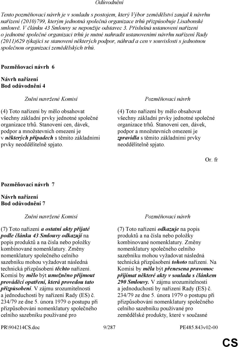 Příslušná ustanovení nařízení o jednotné společné organizaci trhů je nutné nahradit ustanoveními návrhu nařízení Rady (2011)629 týkající se stanovení některých podpor, náhrad a cen v souvislosti s