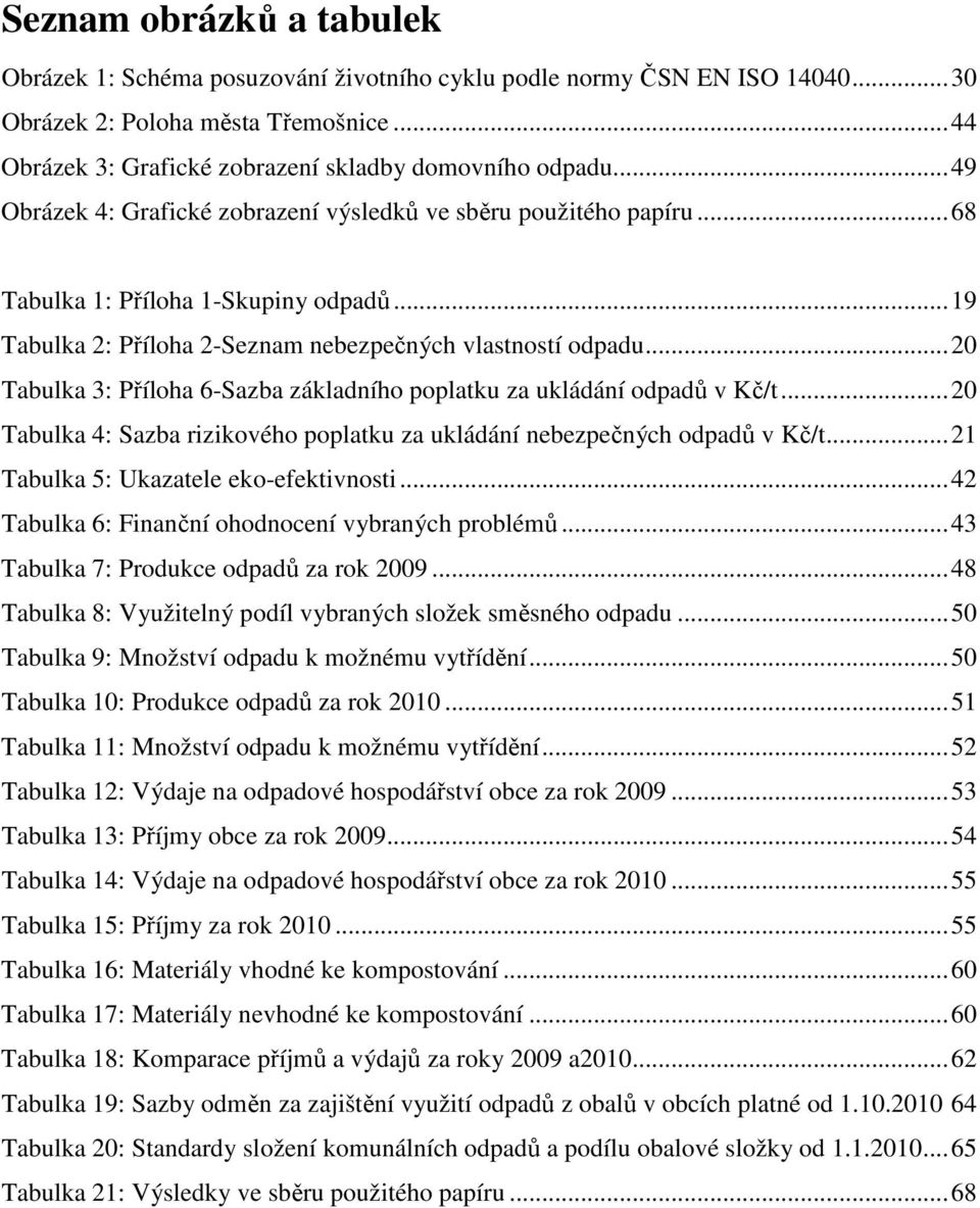 ..20 Tabulka 3: Příloha 6-Sazba základního poplatku za ukládání odpadů v Kč/t...20 Tabulka 4: Sazba rizikového poplatku za ukládání nebezpečných odpadů v Kč/t...21 Tabulka 5: Ukazatele eko-efektivnosti.