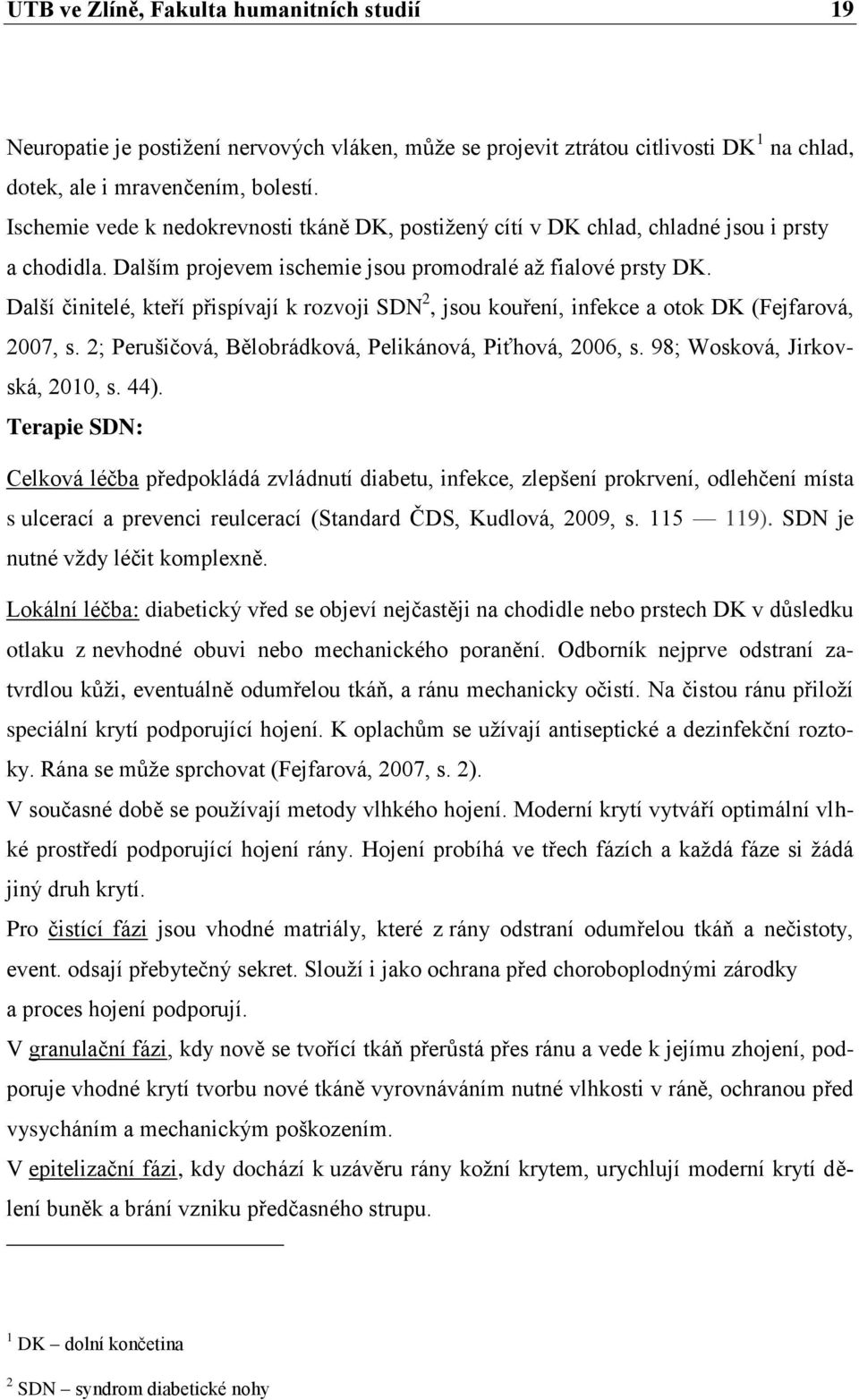 Další činitelé, kteří přispívají k rozvoji SDN 2, jsou kouření, infekce a otok DK (Fejfarová, 2007, s. 2; Perušičová, Bělobrádková, Pelikánová, Piťhová, 2006, s. 98; Wosková, Jirkovská, 2010, s. 44).