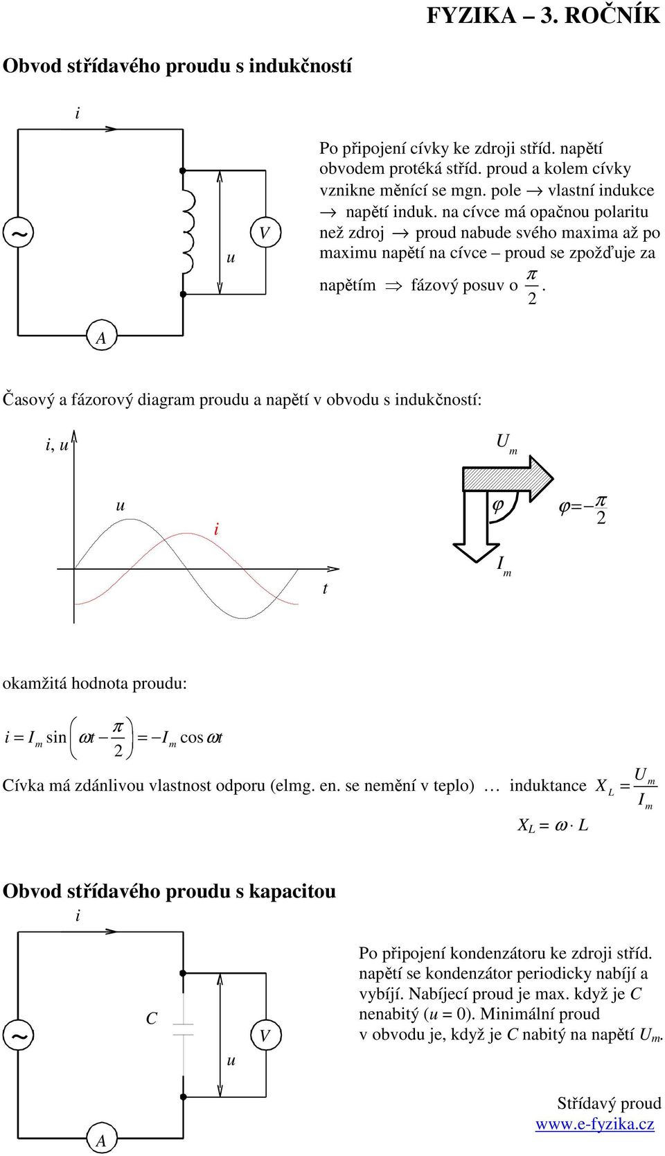 A Časový a fázorový dagra prod a napětí v obvod s ndkčností:, ϕ ϕ π t I okažtá hodnota prod: π I sn ωt I cosωt ívka á zdánlvo vlastnost odpor (elg. en.