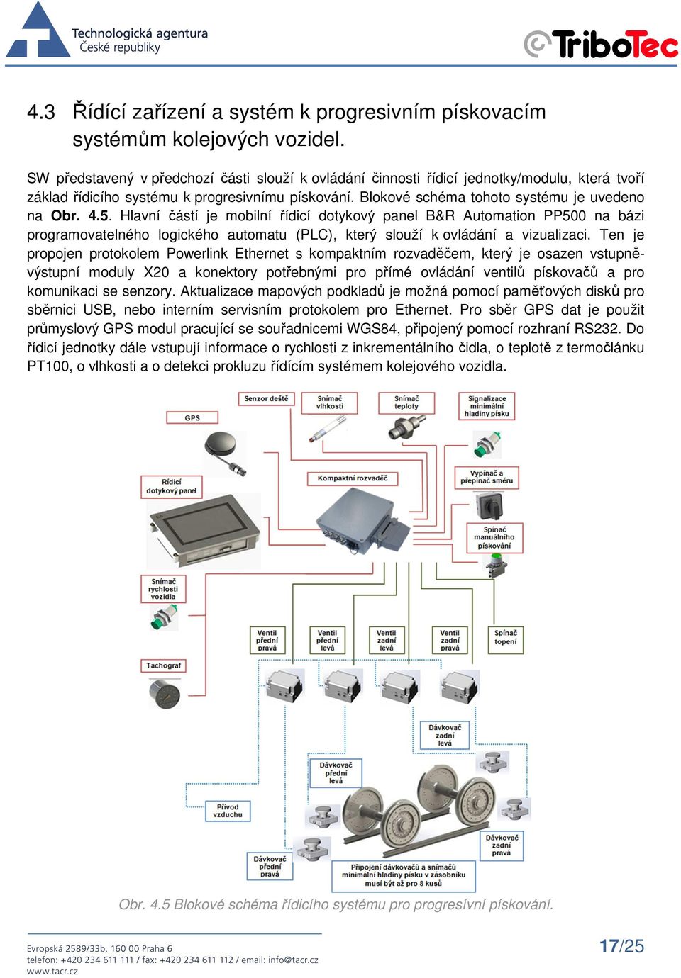 Hlavní částí je mobilní řídicí dotykový panel B&R Automation PP500 na bázi programovatelného logického automatu (PLC), který slouží k ovládání a vizualizaci.