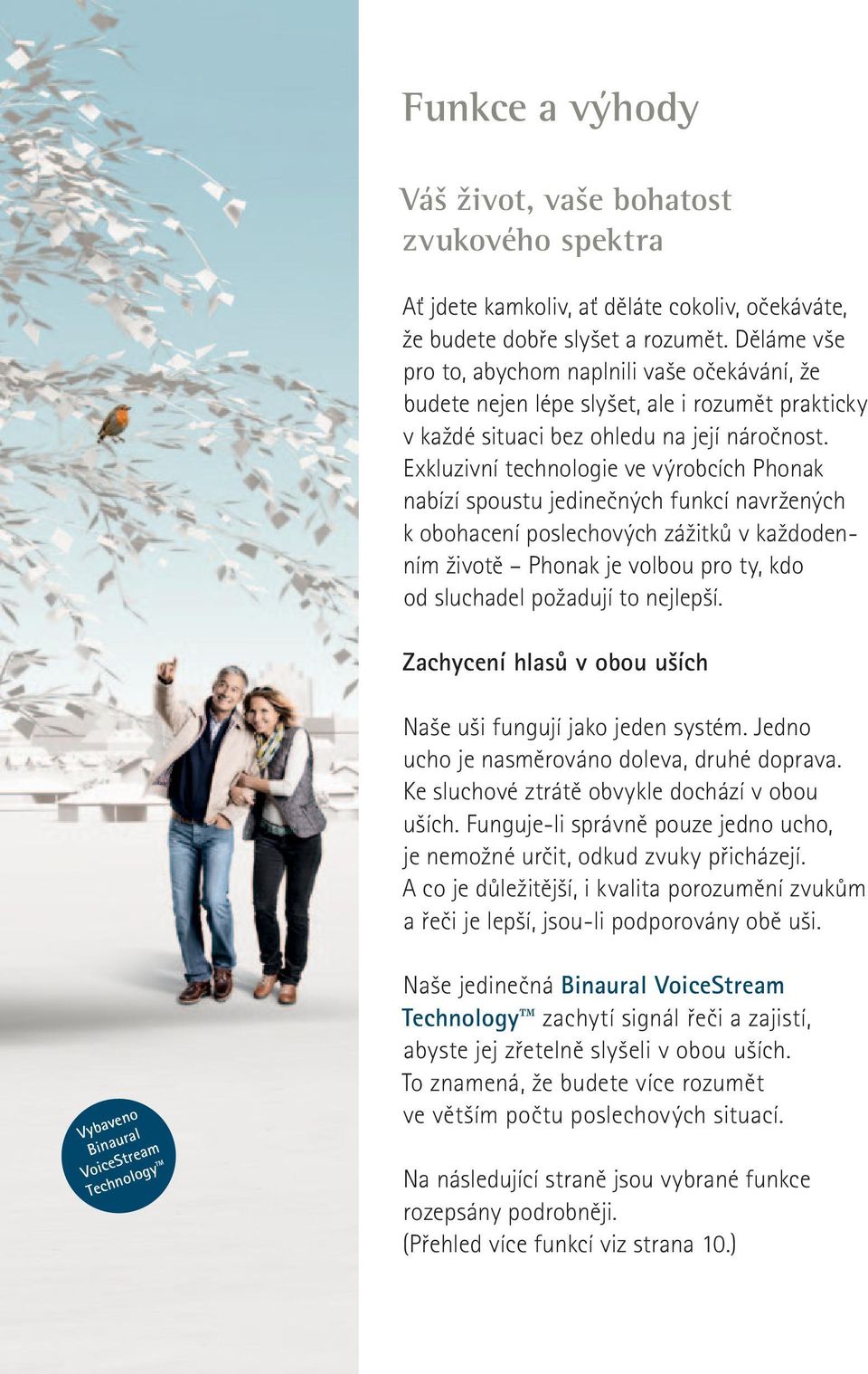 Exkluzivní technologie ve výrobcích Phonak nabízí spoustu jedinečných funkcí navržených k obohacení poslechových zážitků v každodenním životě Phonak je volbou pro ty, kdo od sluchadel požadují to