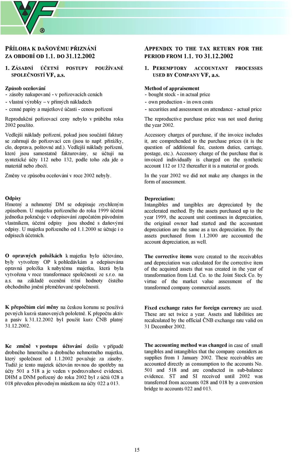 2002 použito. Vedlejší náklady pořízení, pokud jsou součástí faktury se zahrnují do pořizovací cen (jsou to např. přirážky, clo, doprava, poštovné atd.).