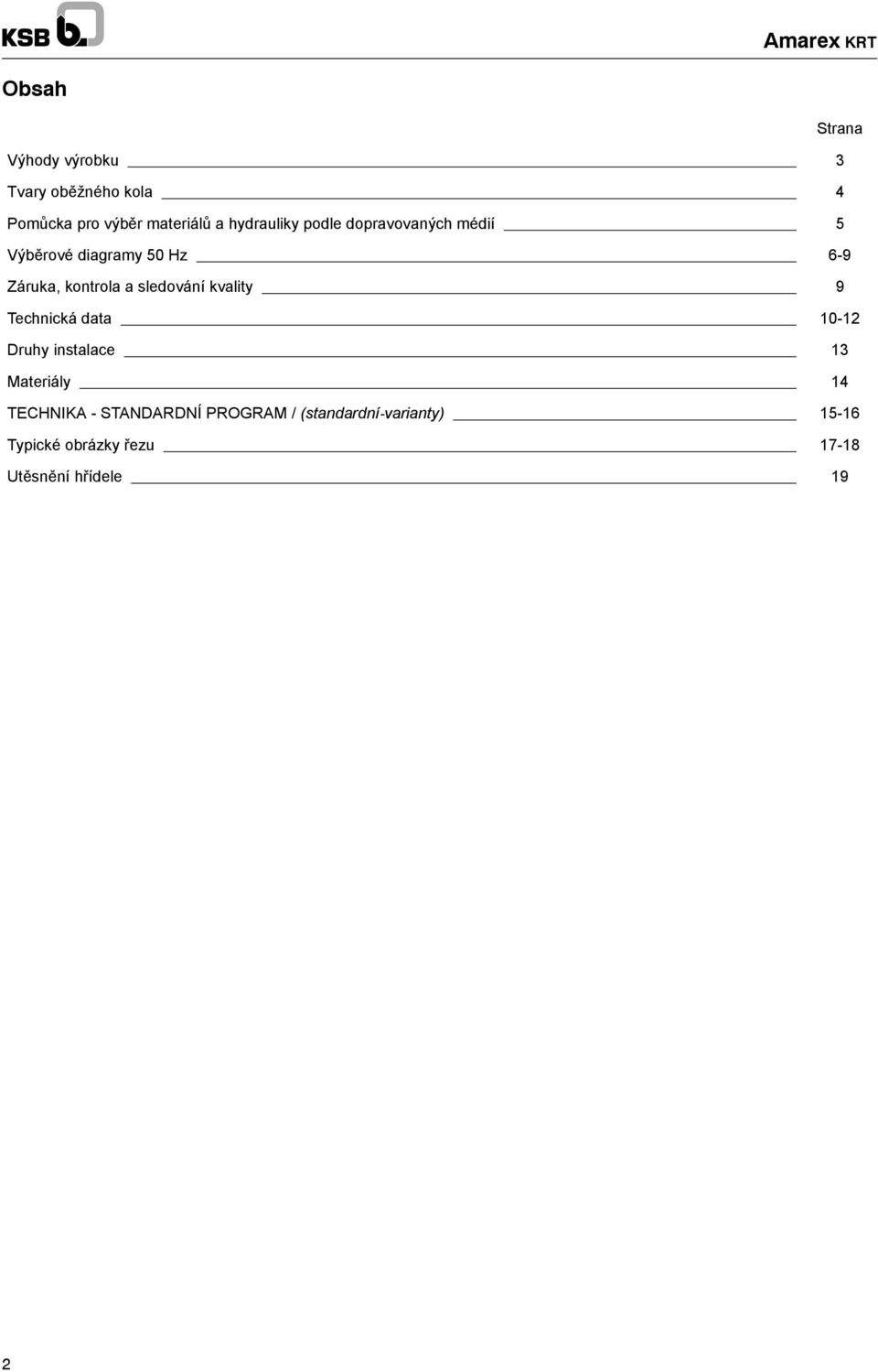 sledování kvality 9 Technická data 12 Druhy instalace 13 Materiály 1 TECHNIKA