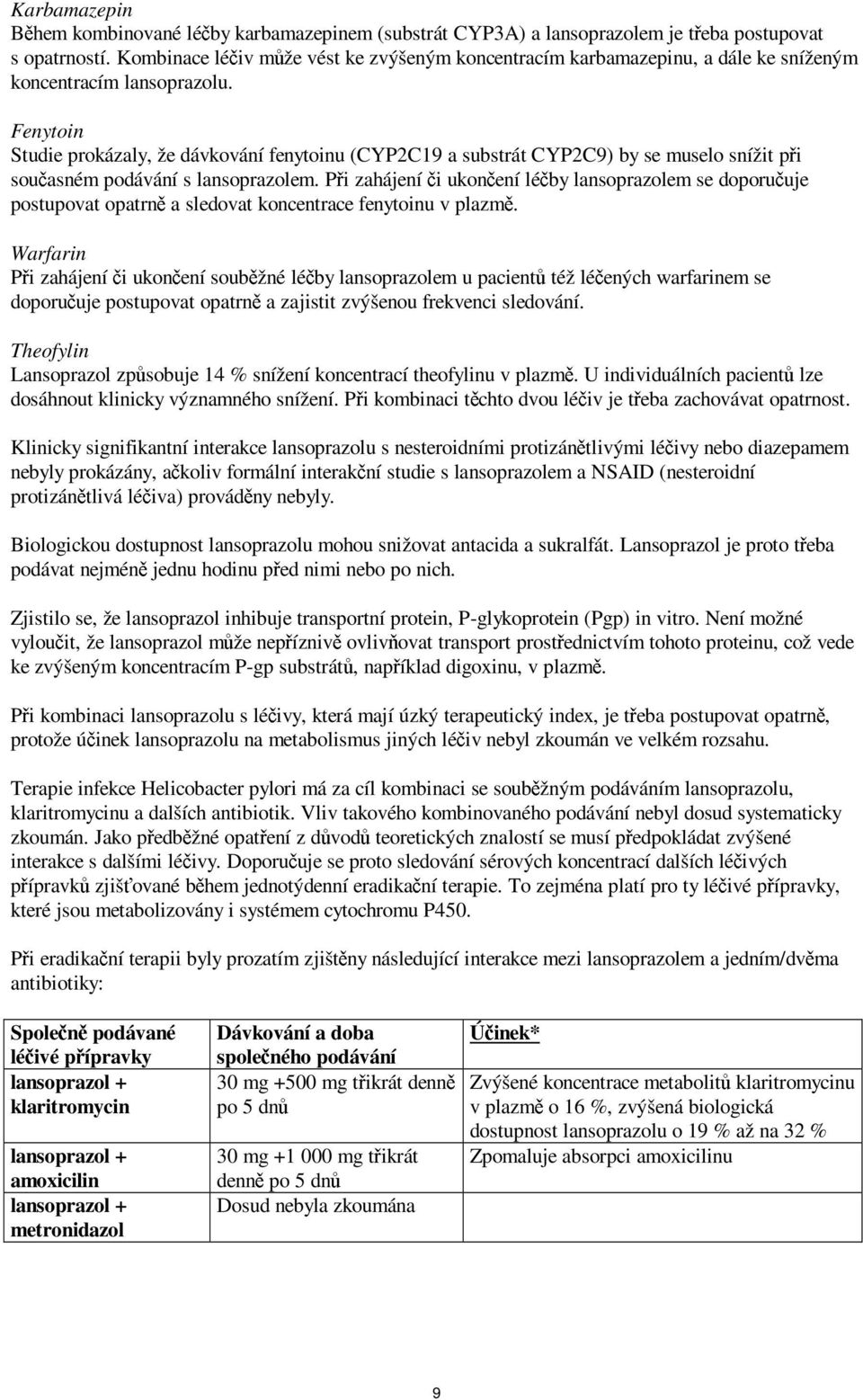 Fenytoin Studie prokázaly, že dávkování fenytoinu (CYP2C19 a substrát CYP2C9) by se muselo snížit při současném podávání s lansoprazolem.