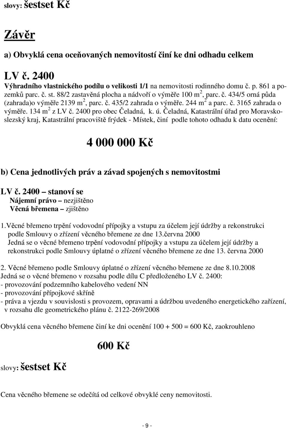 2400 pro obec Čeladná, k. ú.