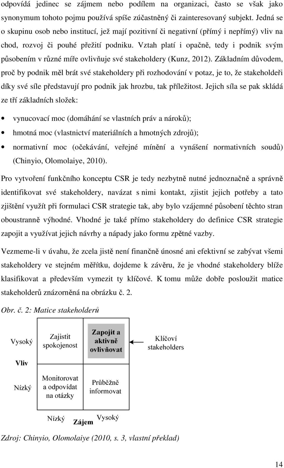 Vztah platí i opačně, tedy i podnik svým působením v různé míře ovlivňuje své stakeholdery (Kunz, 2012).