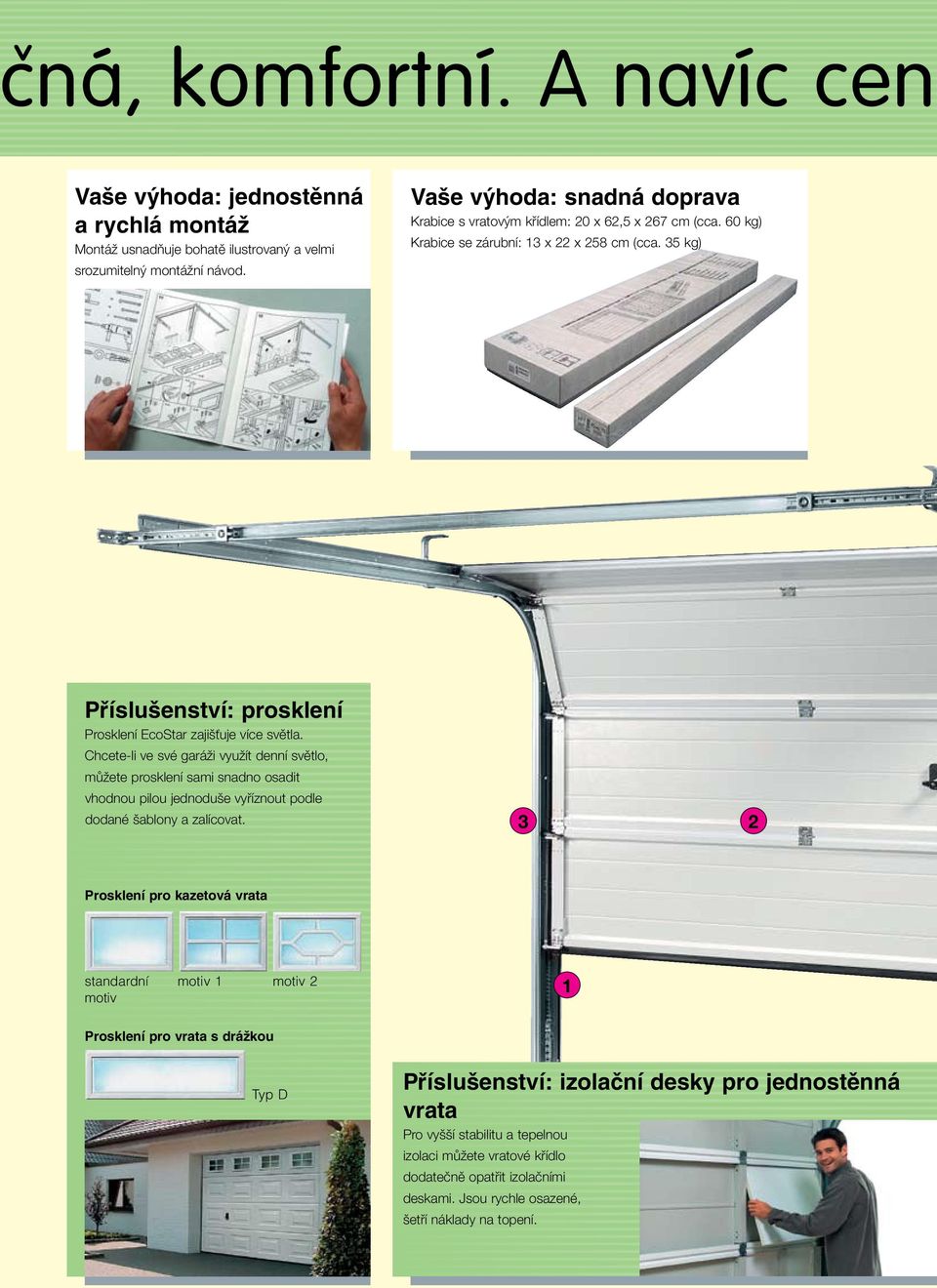 35 kg) Pfiíslu enství: prosklení Prosklení EcoStar zajišťuje více světla.