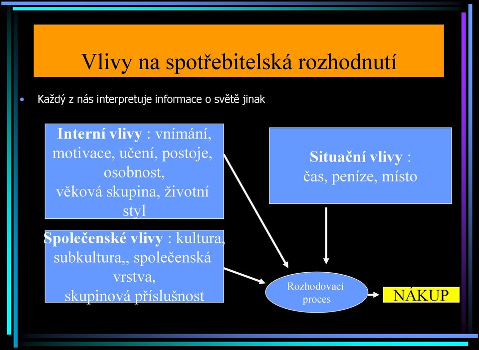 skupina, životní styl Společenské vlivy : kultura, subkultura,, společenská