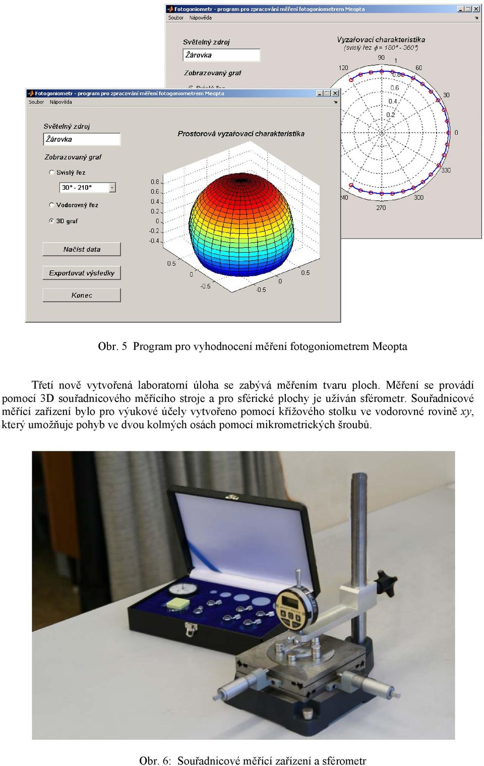 Měření se provádí pomocí 3D souřadnicového měřícího stroje a pro sférické plochy je užíván sférometr.