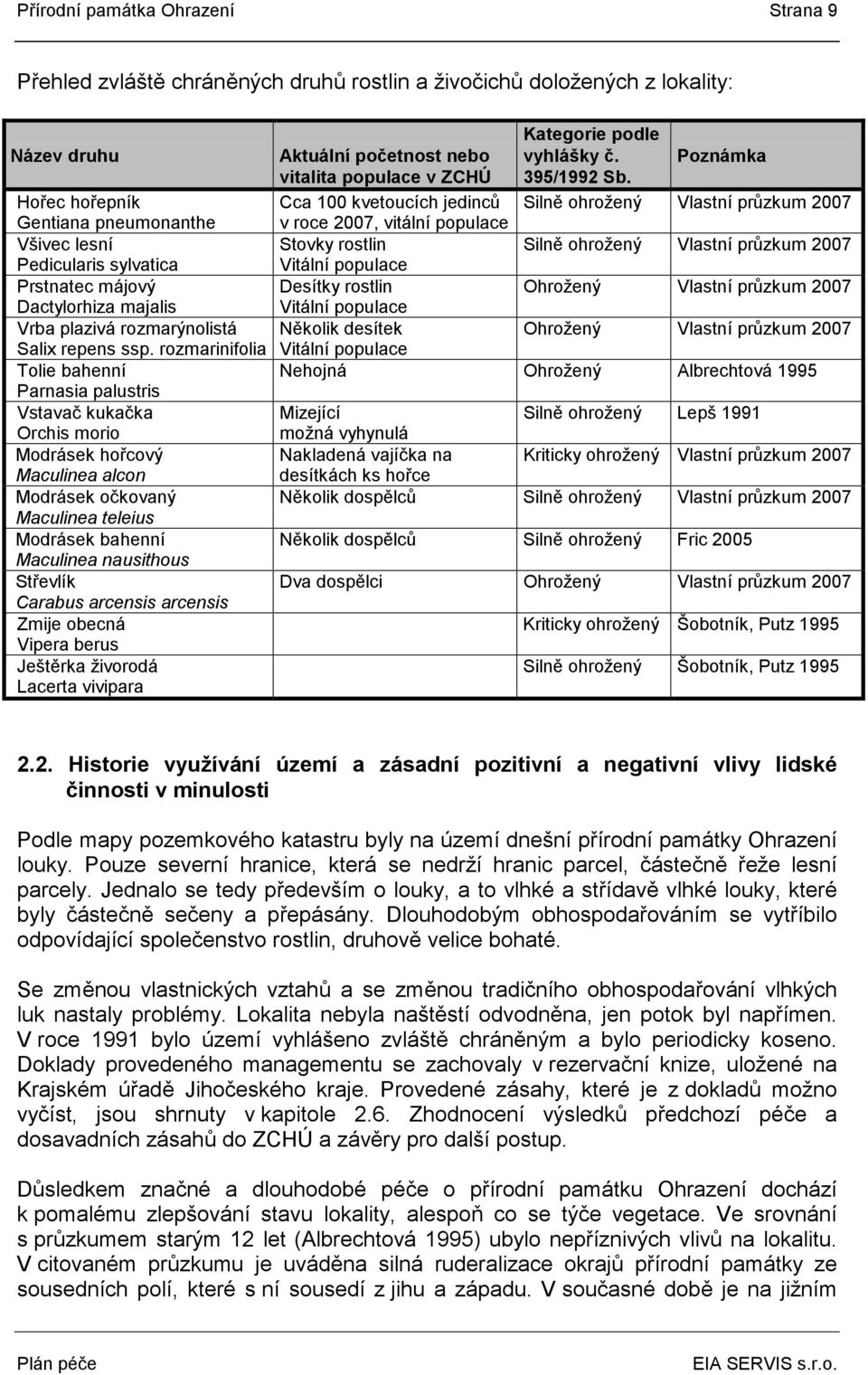 rozmarinifolia Tolie bahenní Parnasia palustris Vstavač kukačka Orchis morio Modrásek hořcový Maculinea alcon Modrásek očkovaný Maculinea teleius Modrásek bahenní Maculinea nausithous Střevlík