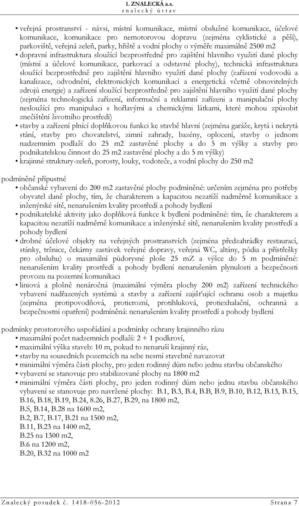 technická infrastruktura sloužící bezprostředně pro zajištění hlavního využití dané plochy (zařízení vodovodů a kanalizace, odvodnění, elektronických komunikací a energetická včetně obnovitelných