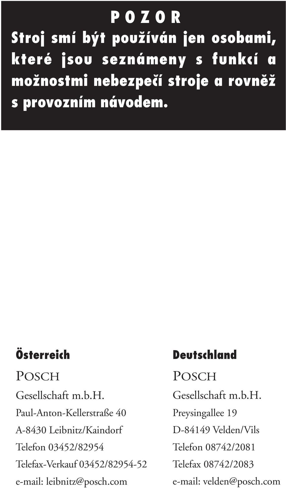 POSCH Gesellscha
