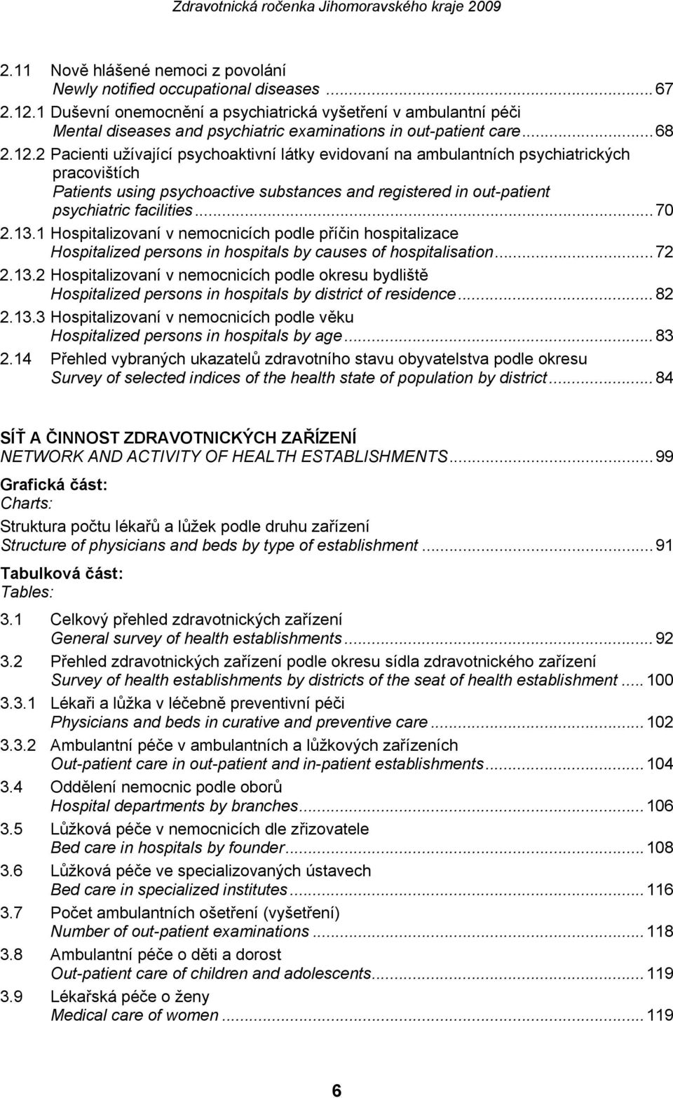 2 Pacienti užívající psychoaktivní látky evidovaní na ambulantních psychiatrických pracovištích Patients using psychoactive substances and registered in out-patient psychiatric facilities...70 2.13.