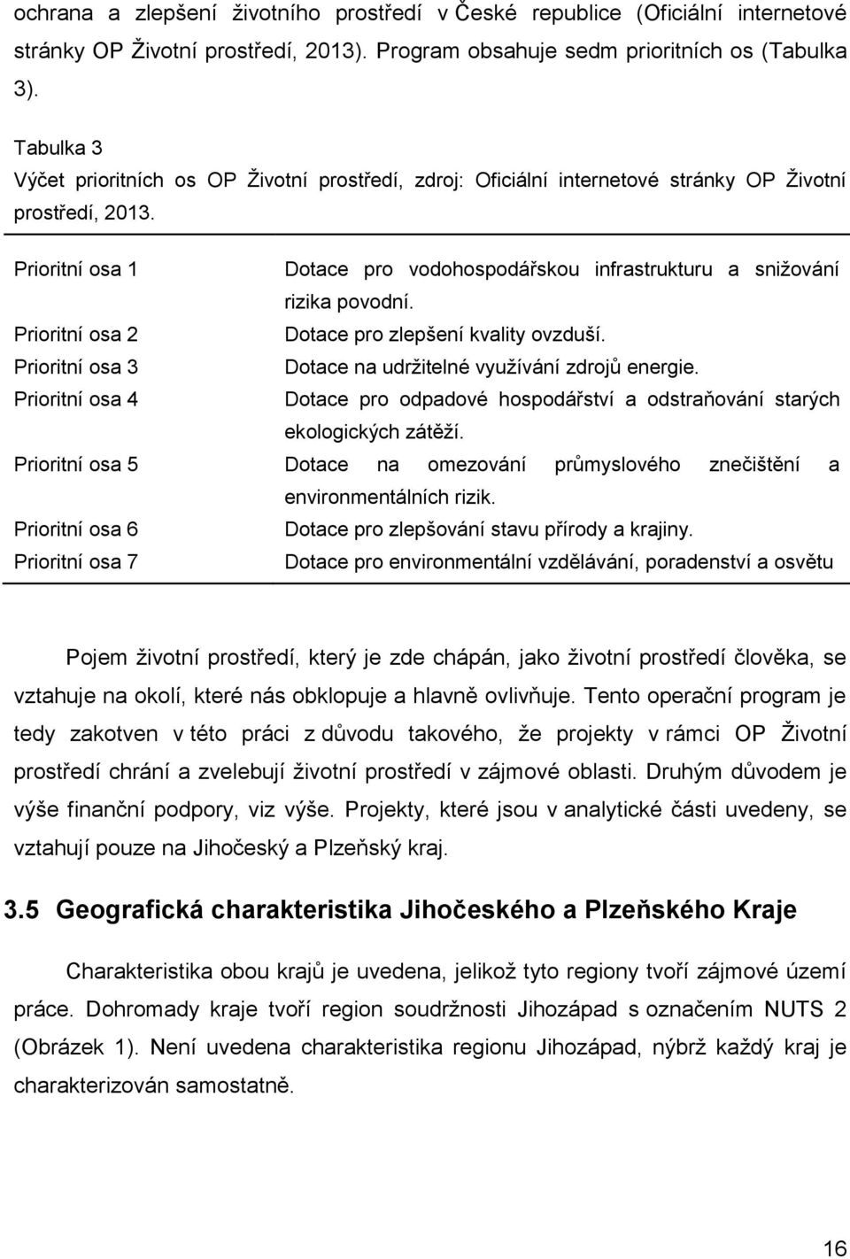 Prioritní osa 1 Dotace pro vodohospodářskou infrastrukturu a snižování rizika povodní. Prioritní osa 2 Dotace pro zlepšení kvality ovzduší.