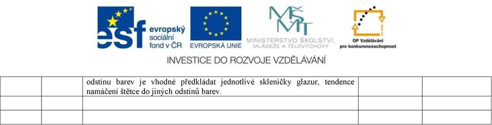 skleničky glazur, tendence