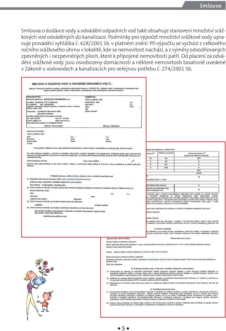 Při výpočtu se vychází z celkového ročního srážkového úhrnu v lokalitě, kde se nemovitost nachází, a z výměry odvodňovaných zpevněných i nezpevněných