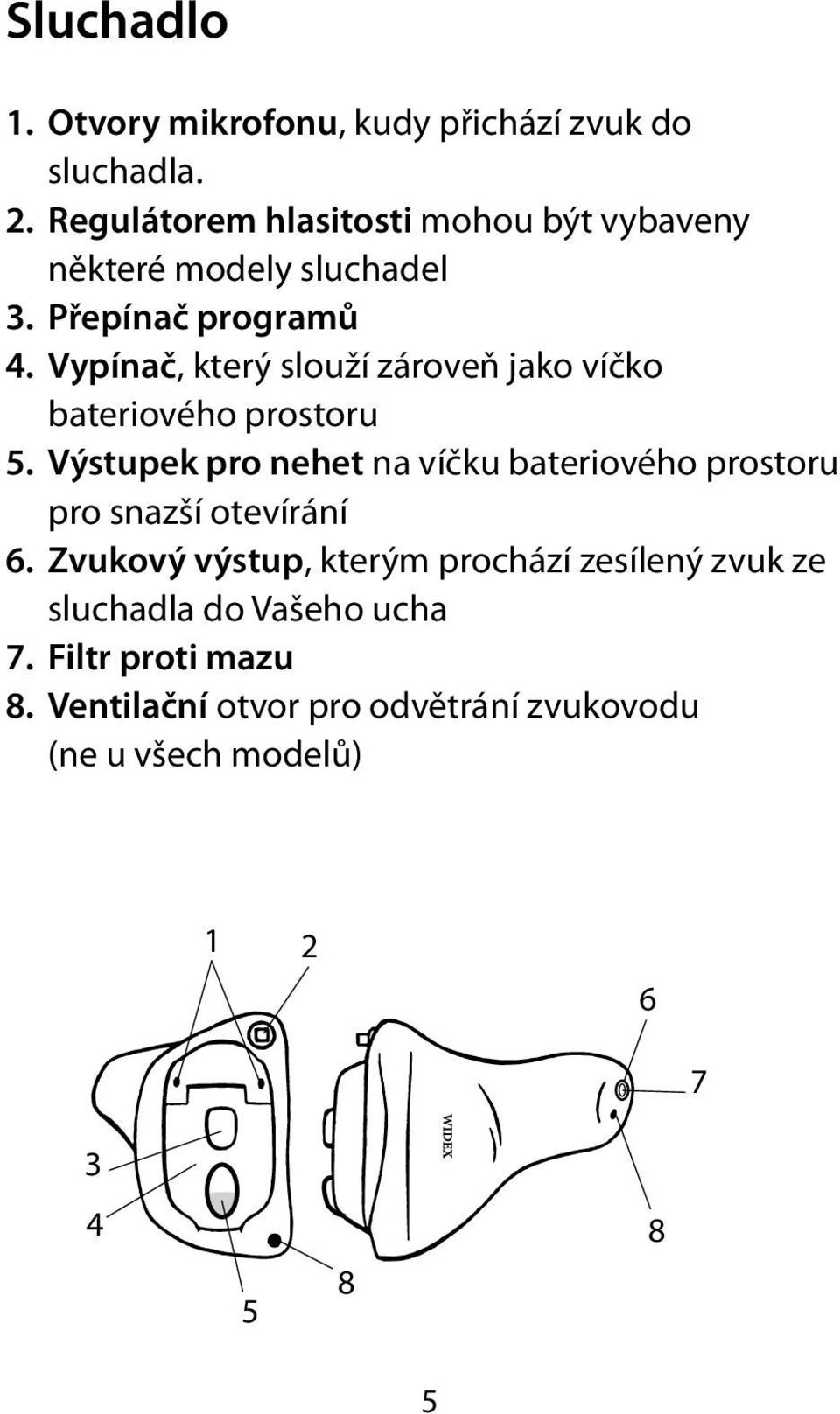 Vypínač, který slouží zároveň jako víčko bateriového prostoru 5.