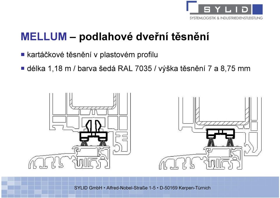 profilu délka 1,18 m / barva šedá