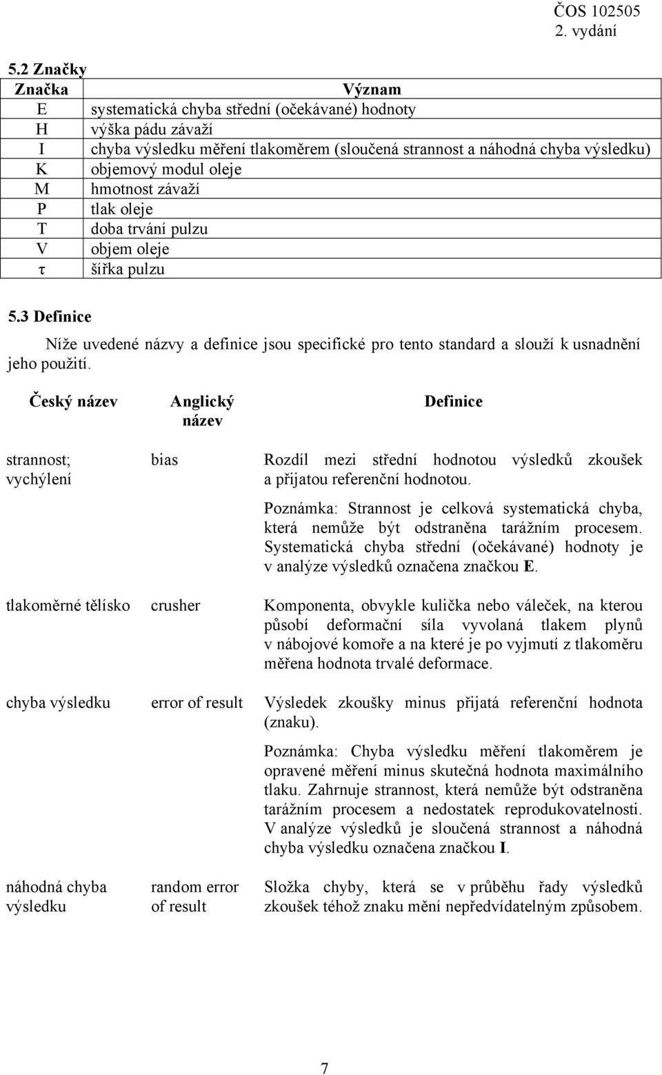 Český název strannost; vychýlení bias Anglický název Definice Rozdíl mezi střední hodnotou výsledků zkoušek a přijatou referenční hodnotou.