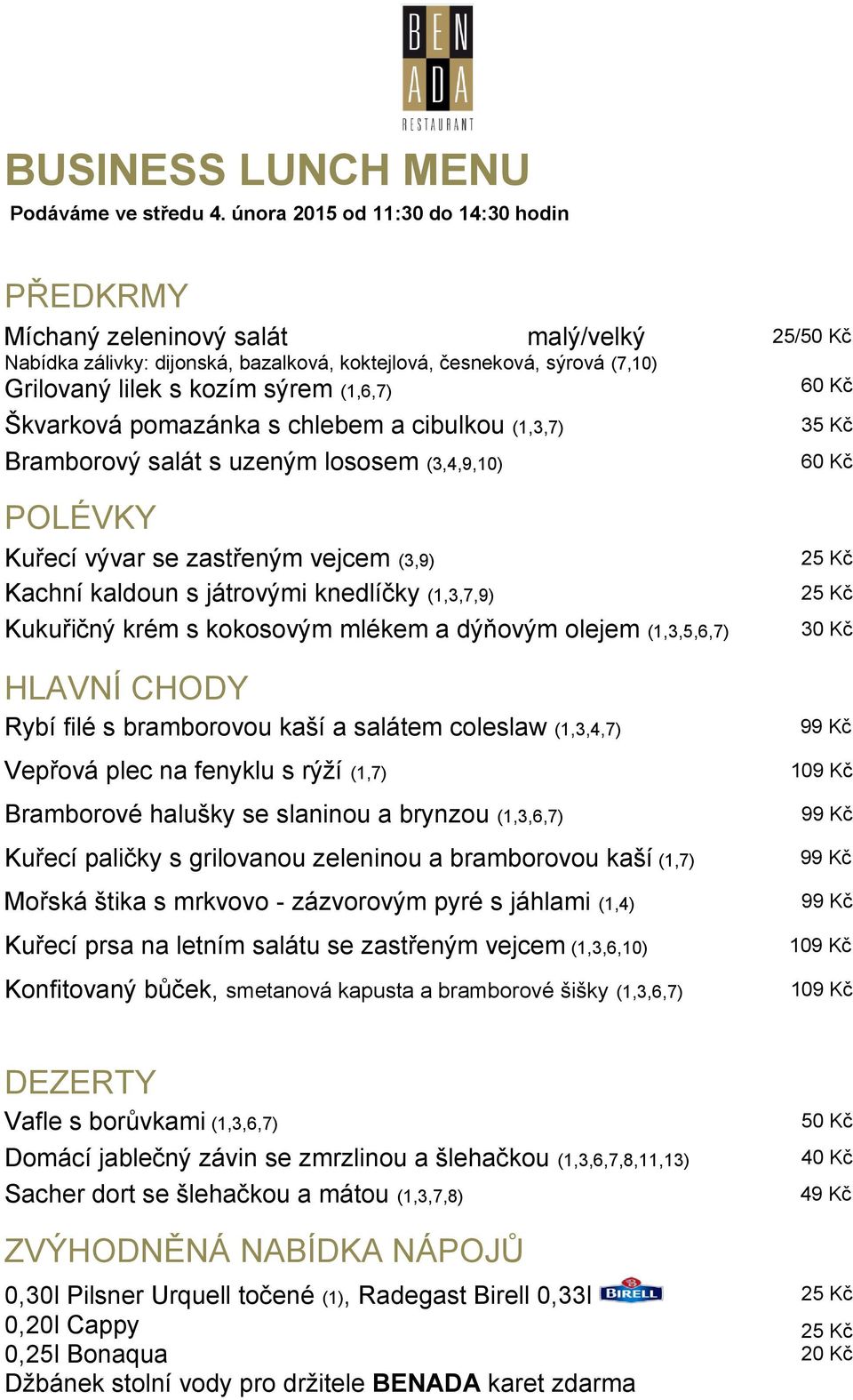 zastřeným vejcem (3,9) Rybí filé s bramborovou kaší a